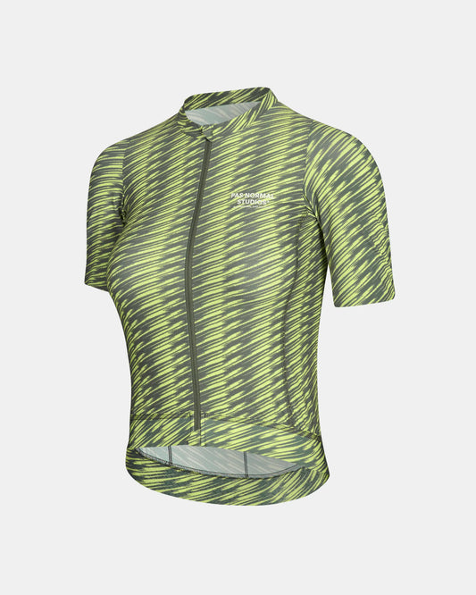 Women's Solitude Jersey - Dark Moss/Lime Green