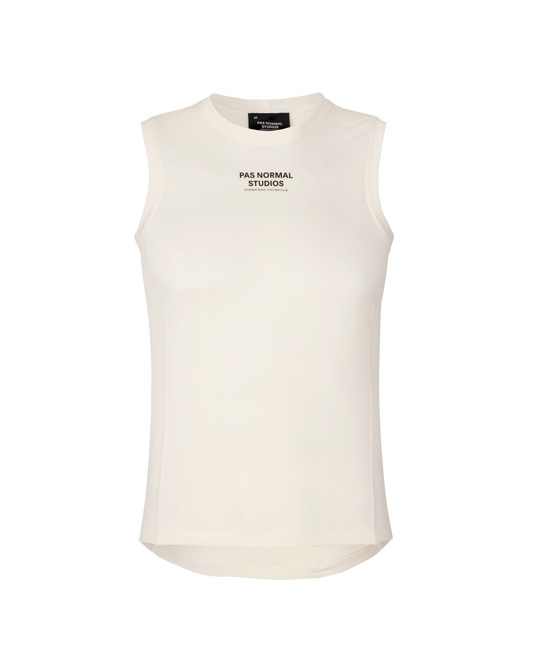 Mid Sleeveless Base Layer — Off White