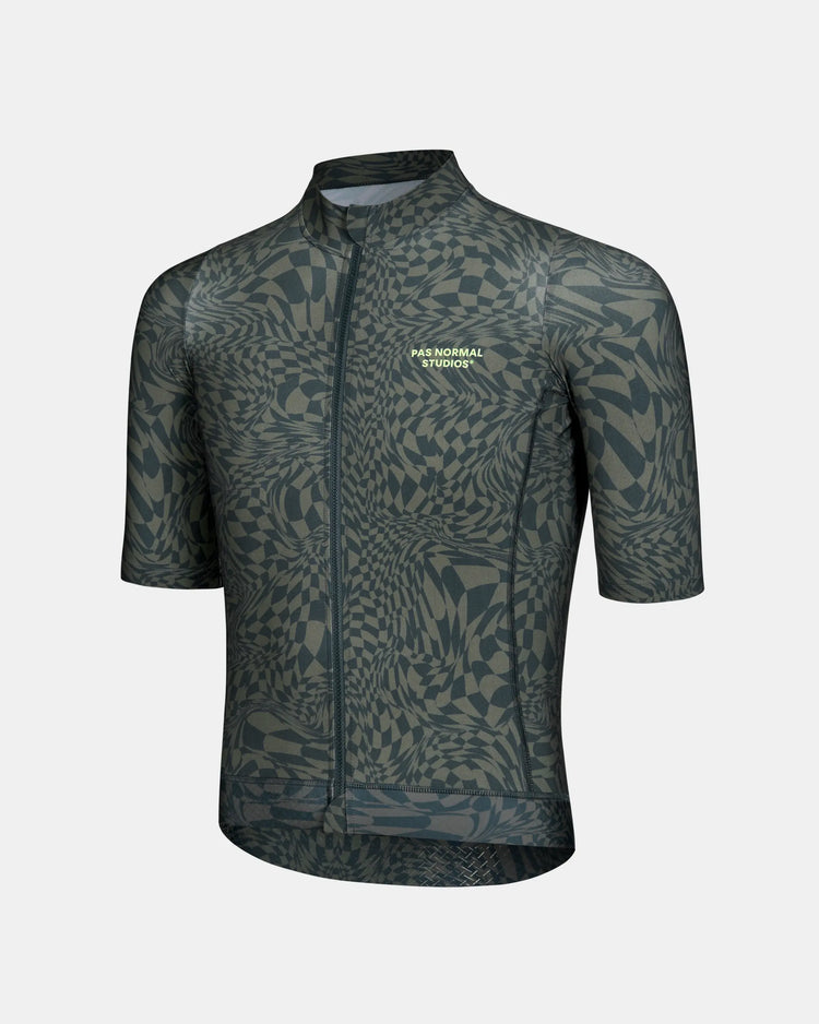 Men's Essential Jersey - Check Olive Green